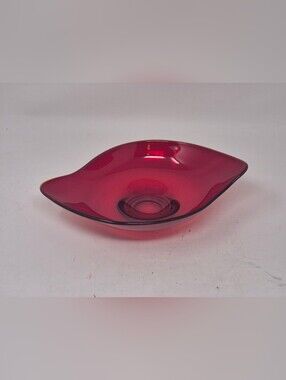 Viking Red Candy Dish MCM Art Glass